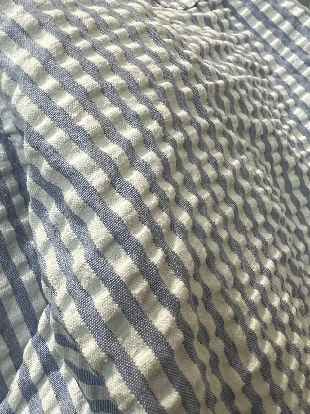 J. Crew Blue and White Seersucker Drawstring Swim Shorts Size XL